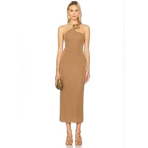 Cult Gaia Brown One-Shoulder Chani Dress in Monte